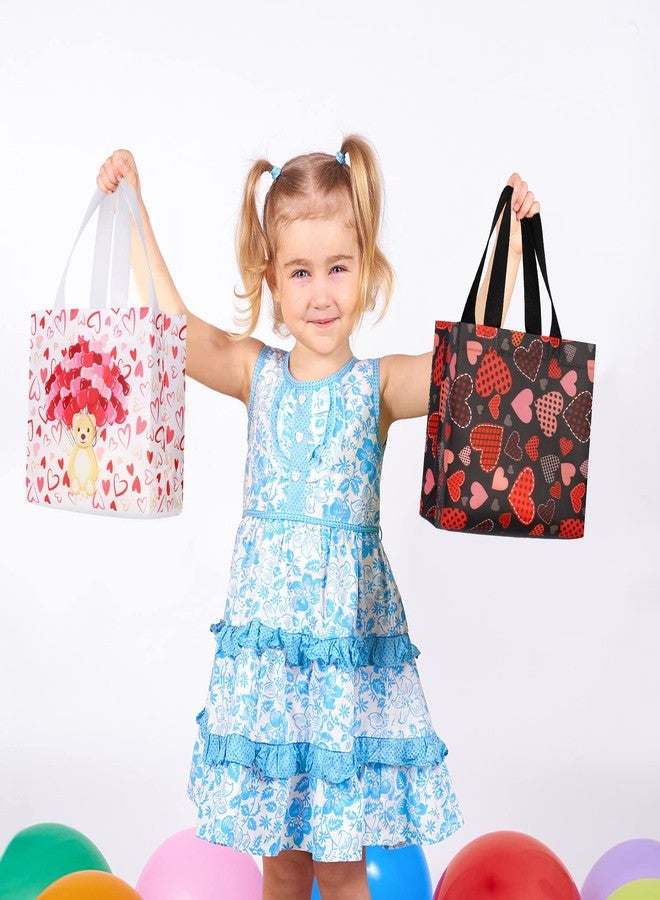 YANGTE Valentine's Day Gift Bags With Handles - 12Pcs Reusable Non-Woven Tote for Kids Classroom Exchange, Party Favor, Wrapping - Goody Bags for Giving - Image 4